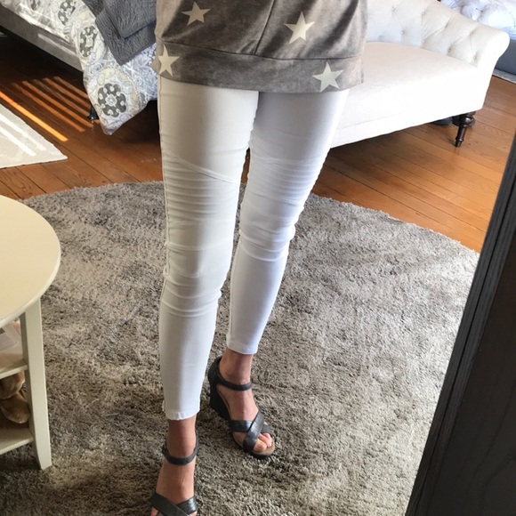 White Moto Jeggings!! - Picture 3 of 7